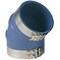 Trident Hose 240V6000SS Blue "VHT" Silicone 45&deg; Elbow w/T-Bold Clamps; 6" 240V6000SS - alternate 1
